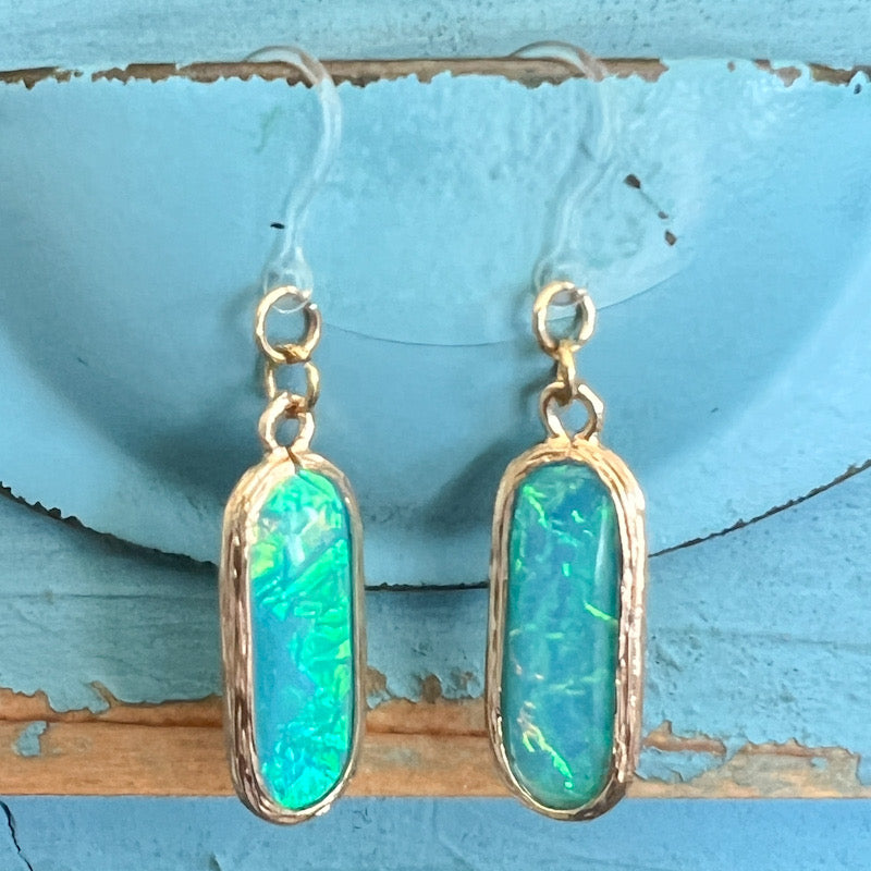 Foil Capsule Earrings (Dangles) - turquoise