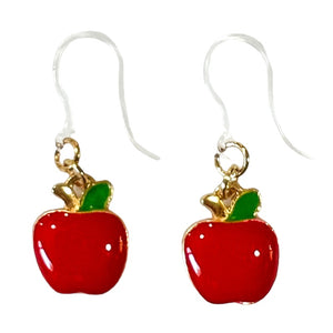 Delicous Apple Dangles Hypoallergenic Earrings for Sensitive Ears Made with Plastic Posts