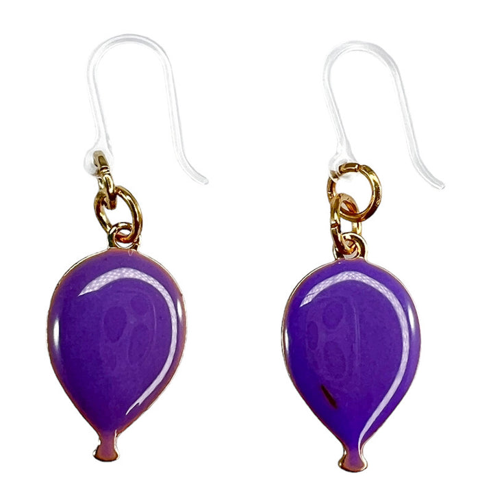 Painted Charm Earrings (Dangles) - purple balloon