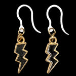Gold Rimmed Lightning Bolt Earrings (Dangles)