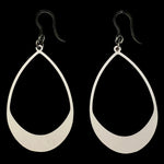 Hollow Water Drop Earrings (Dangles) - silver