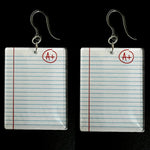 Exaggerated Notebook Paper Earrings (Dangles)