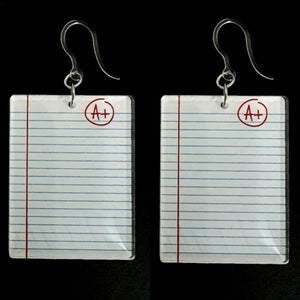 Exaggerated Notebook Paper Earrings (Dangles)
