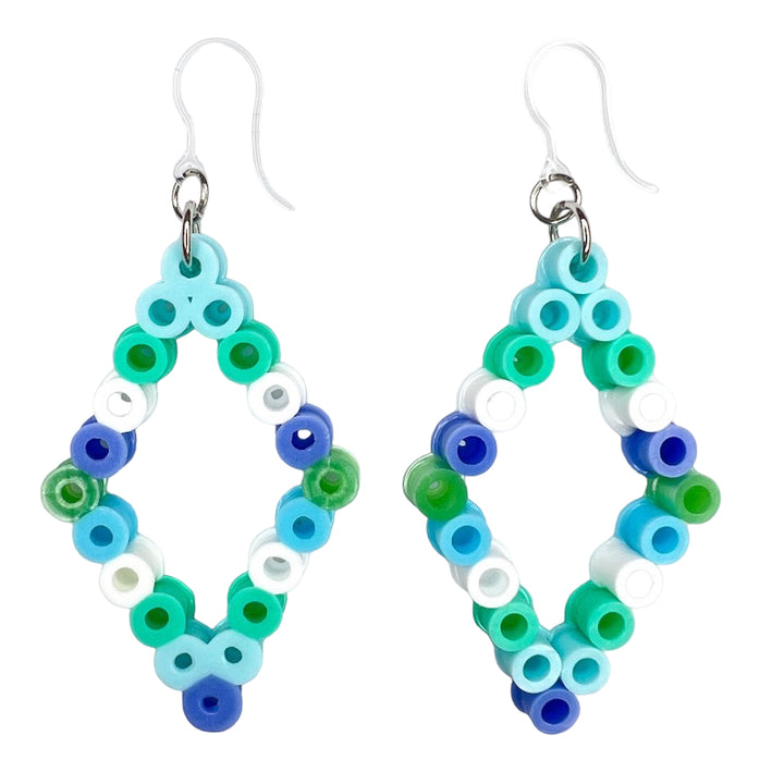 Perler Beads Earrings (Dangles) - ocean