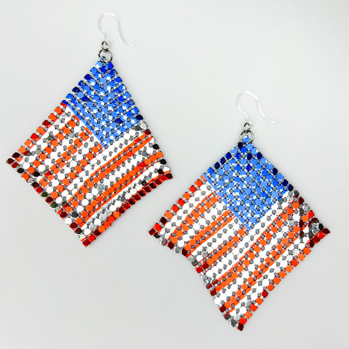 Exaggerated American Flag Earrings (Dangles)