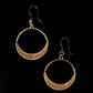 Textured Metallic Drop Earrings (Dangles) - circle gold