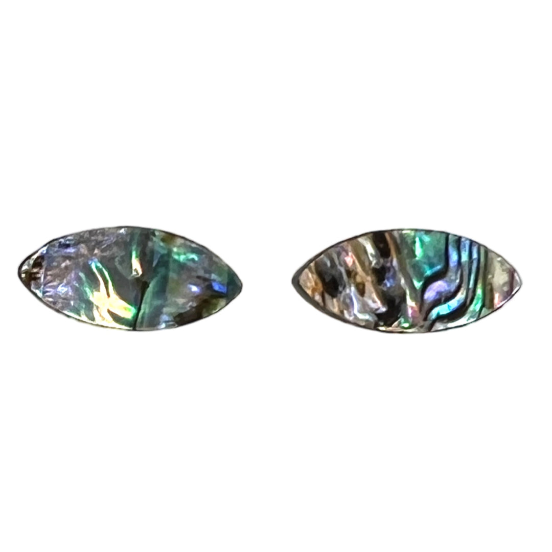 Abalone Earrings (Studs) - 15mm pointed oval