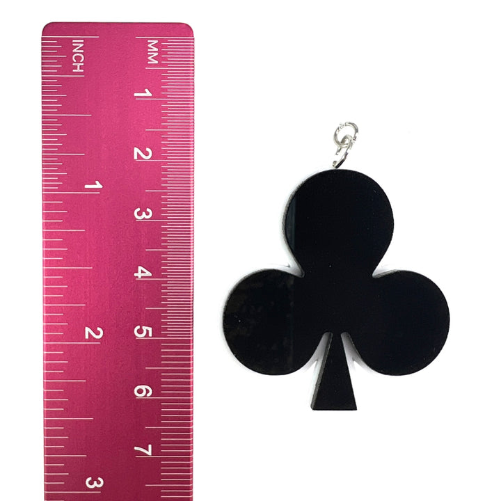 Exaggerated Spade and Club Earrings (Dangles) - size