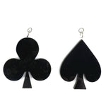 Exaggerated Spade and Club Earrings (Dangles)
