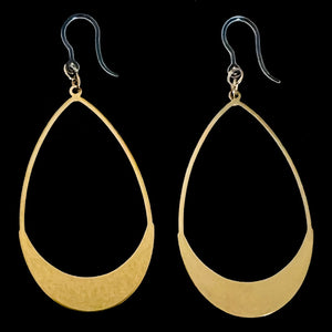 Hollow Water Drop Earrings (Dangles) - gold