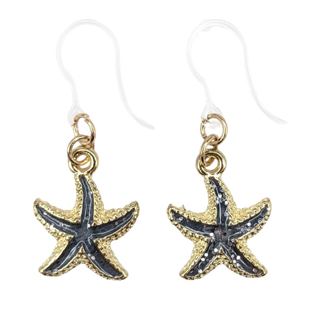 Glittery Starfish Earrings (Dangles)