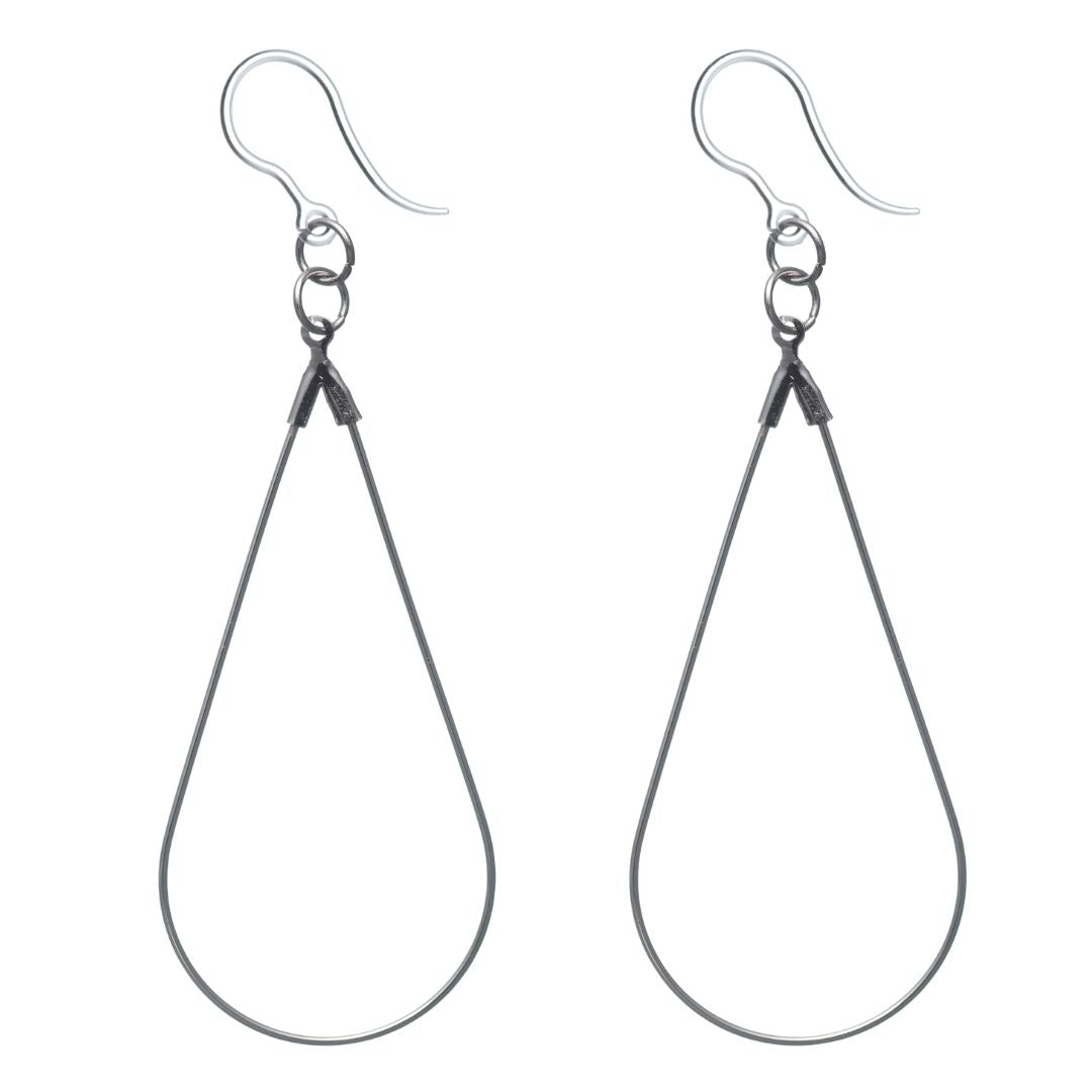 Teardrop Safety Pin earrings (Dangles) - silver
