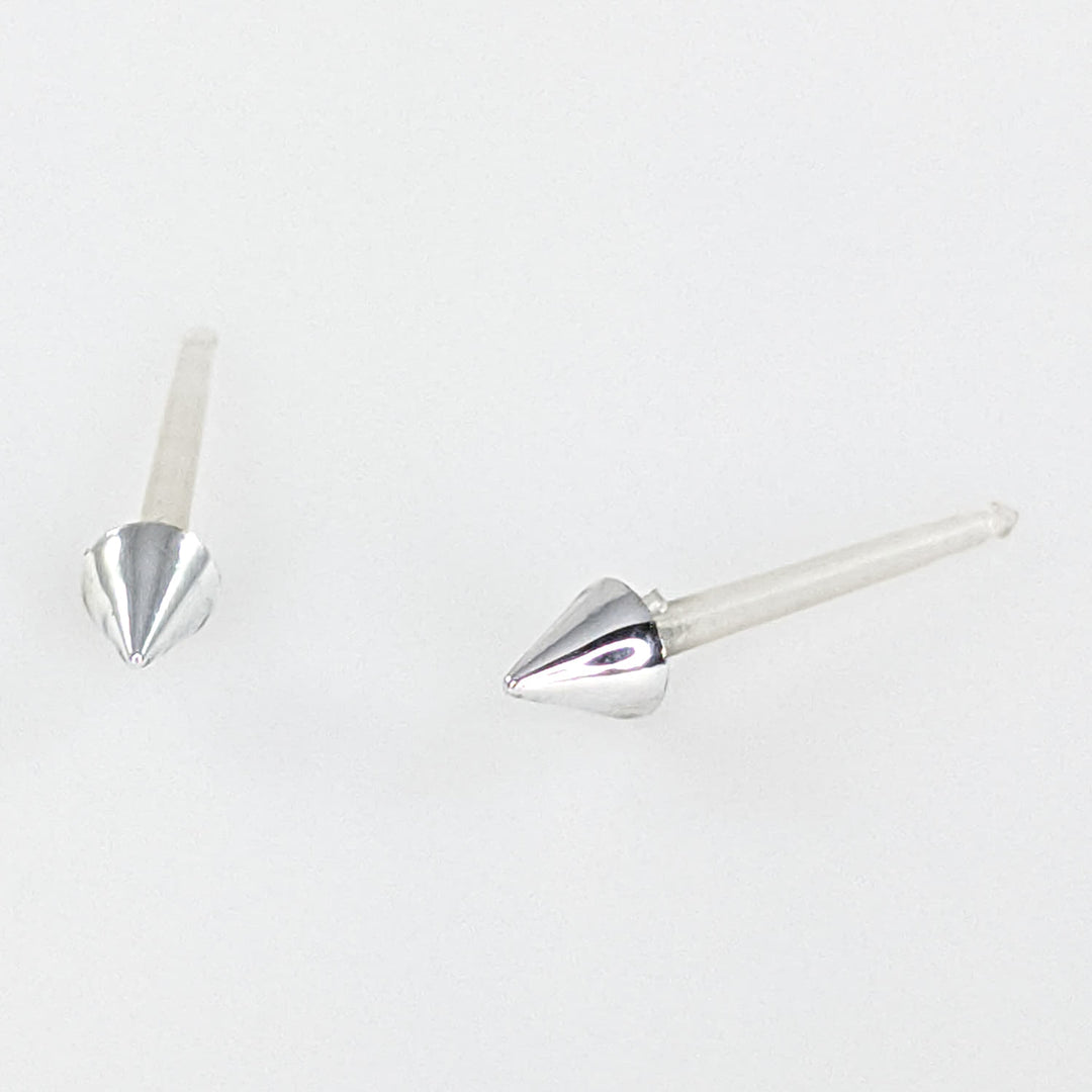 Tiny Silver Spike Earrings (Studs)