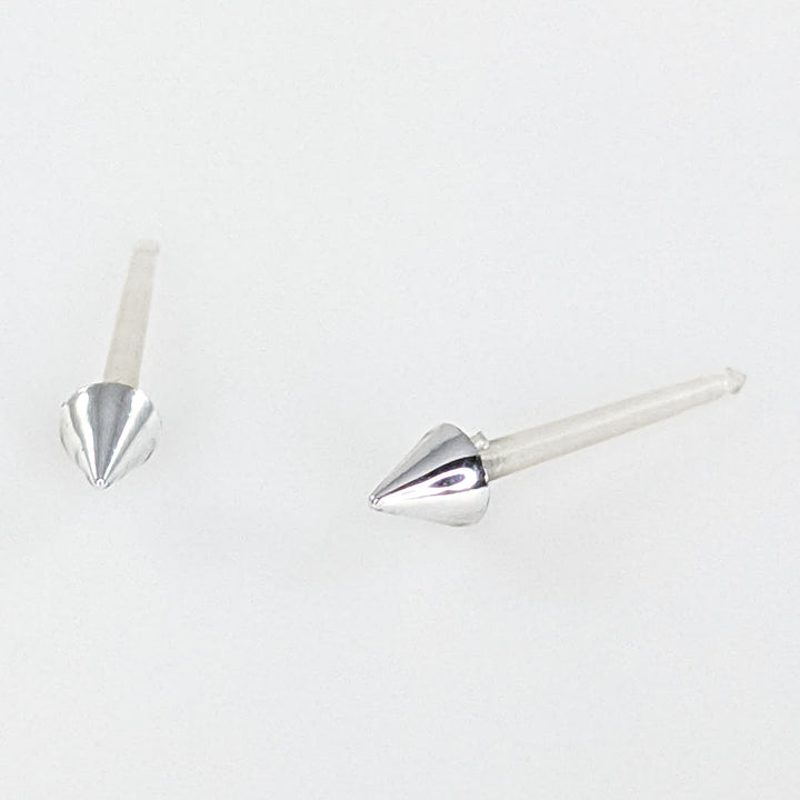 Tiny Silver Spike Earrings (Studs)