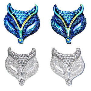 Shiny Fox Head Earrings (Studs) - all colors