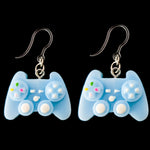Exaggerated Game Controller Earrings (Dangles) - blue