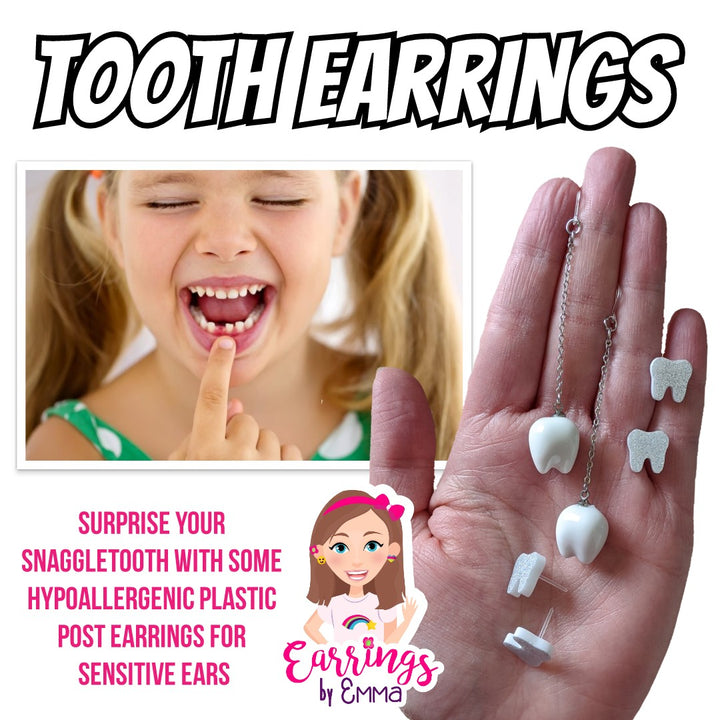Various tooth earrings