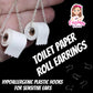 Toilet Paper Earrings (Dangles) - regular hypoallergenic plastic hooks