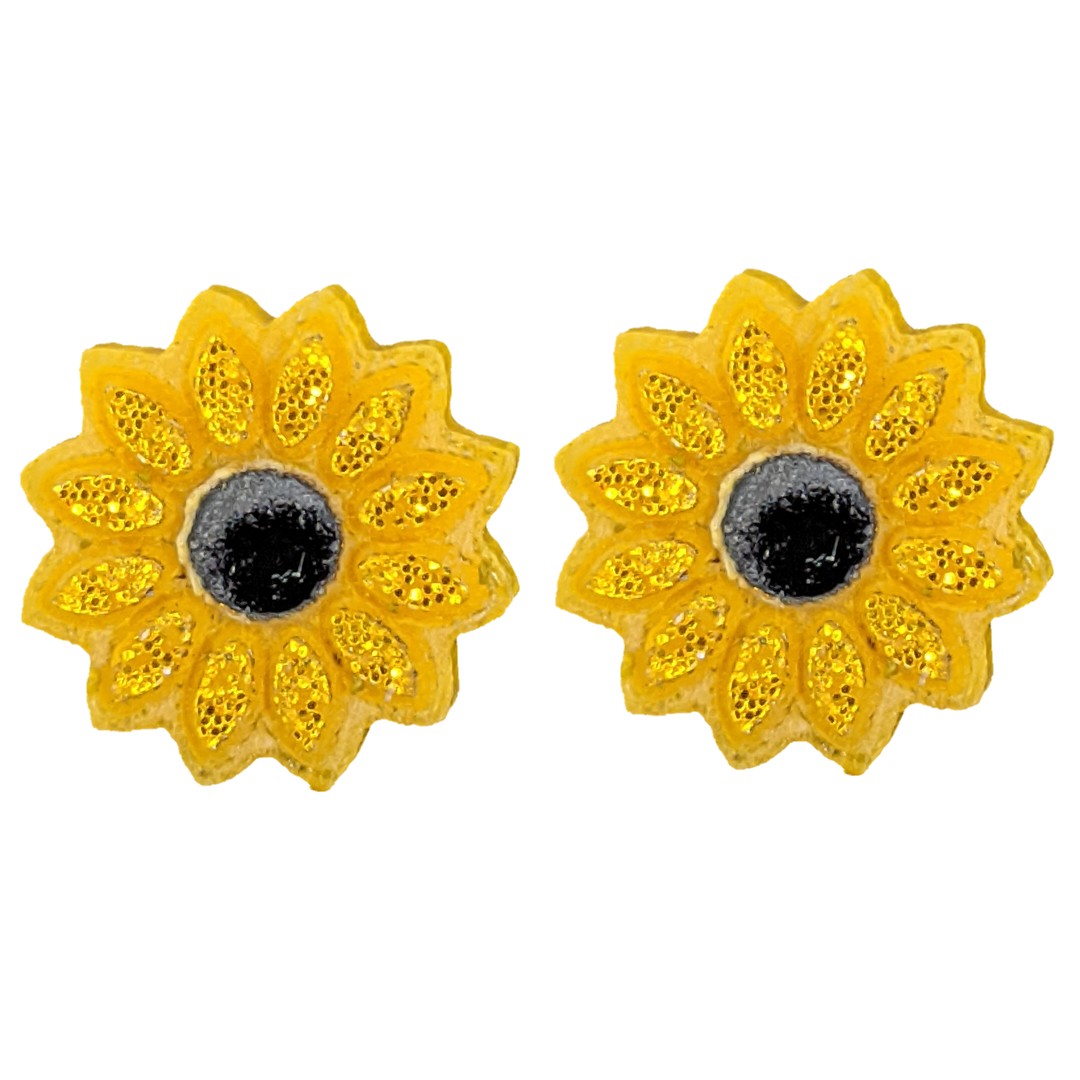 Sunflower Earrings (Studs) - yellow and black