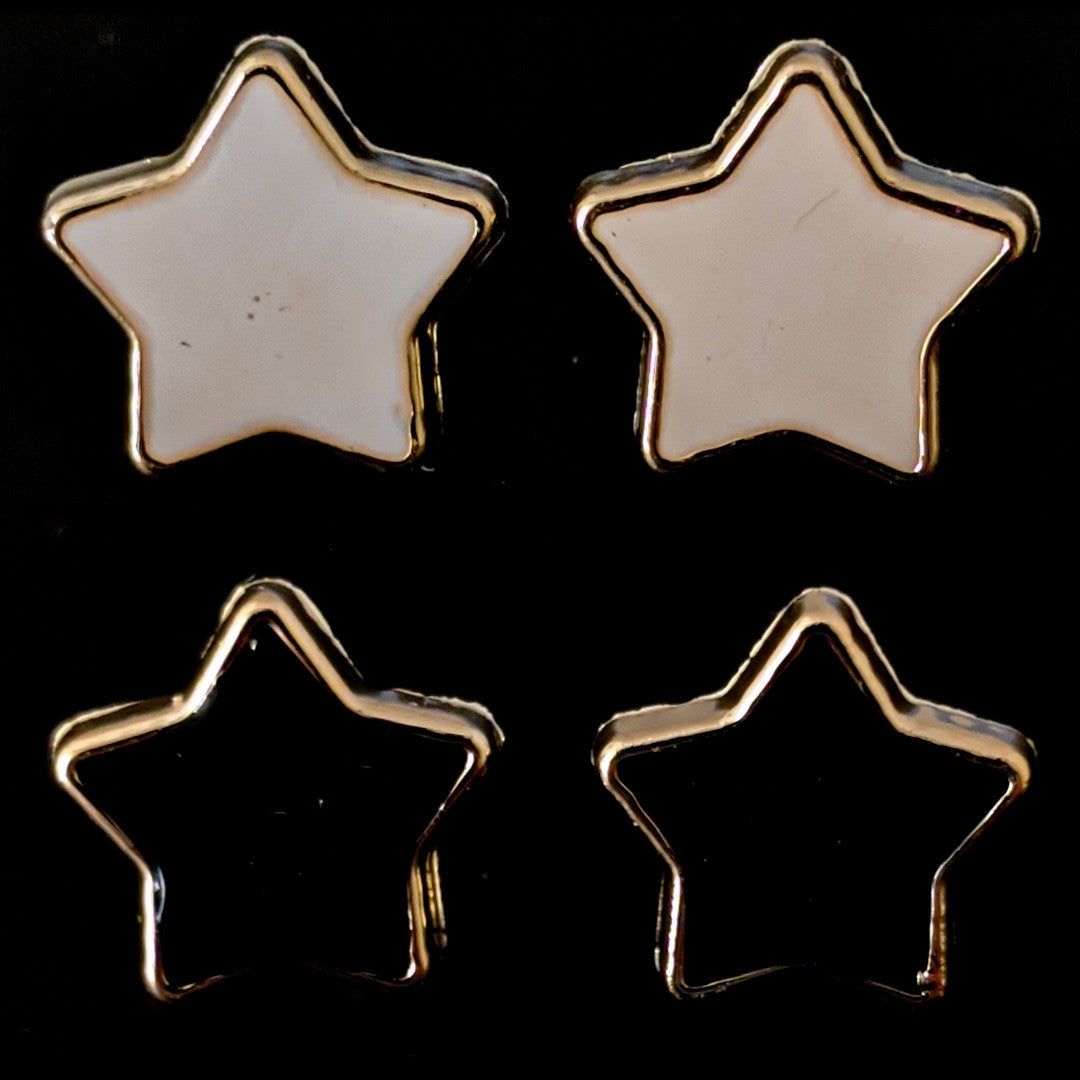 Gold Rimmed Star Earrings (Studs) - all colors