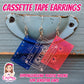 Exaggerated Cassette Tape Dangles Hypoallergenic Earrings for Sensitive Ears Made with Plastic Posts