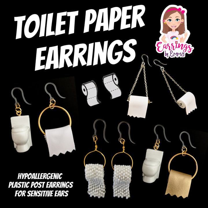Toilet Paper Earrings (Dangles) - all styles