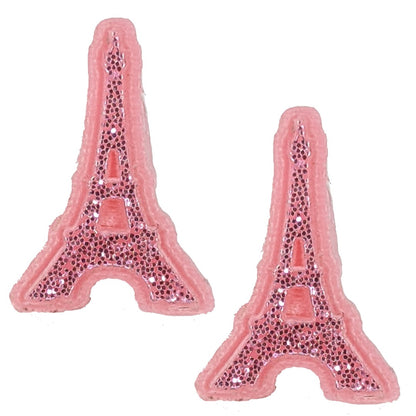 Glitter Eiffel Tower Studs Hypoallergenic Earrings for Sensitive Ears Made with Plastic Posts