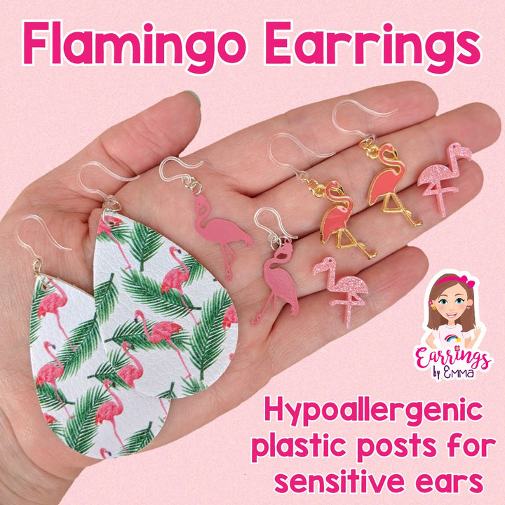 Glitter Flamingo Earrings (Studs)