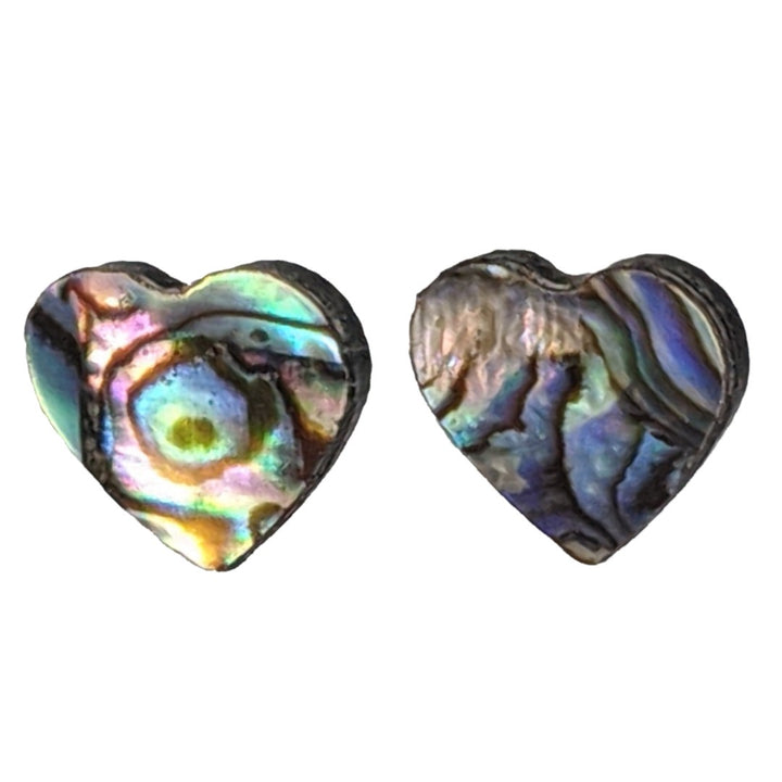Abalone Earrings (Studs) - 10mm heart