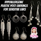 Silver Stacked Hoop Dangles Hypoallergenic Earrings for Sensitive Ears Made with Plastic Posts
