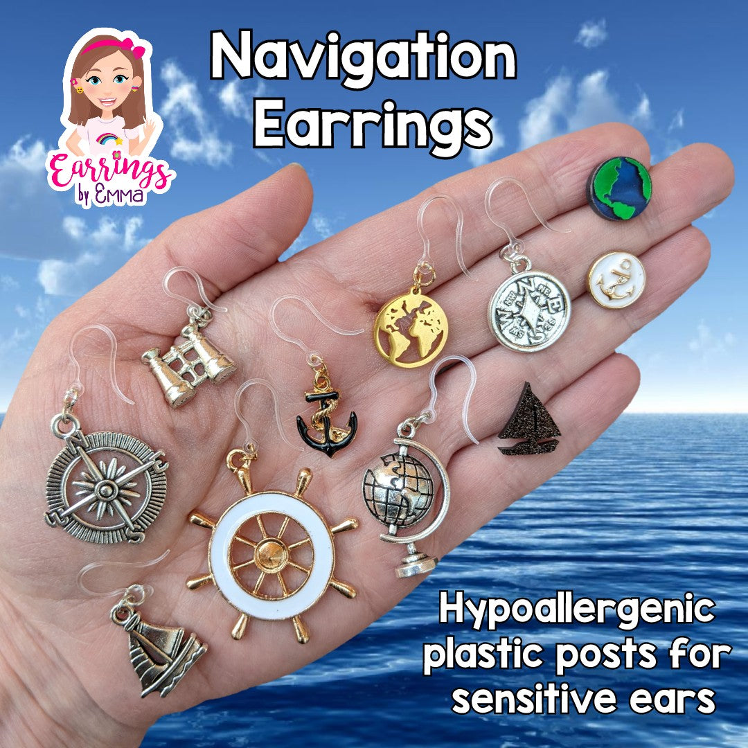 Ship Wheel Earrings (Dangles)