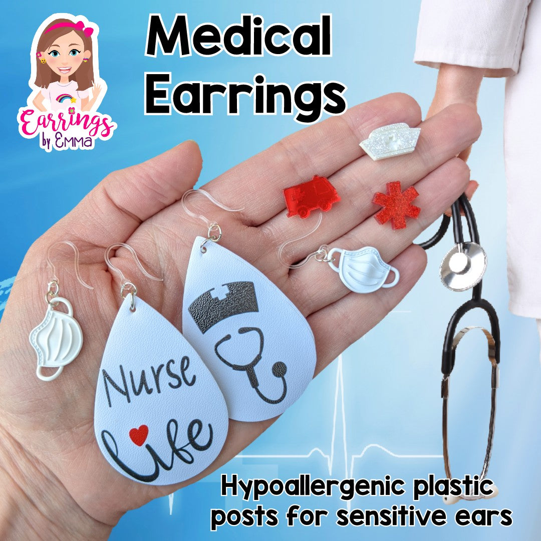 Hypoallergenic Medical Plastic Earrings