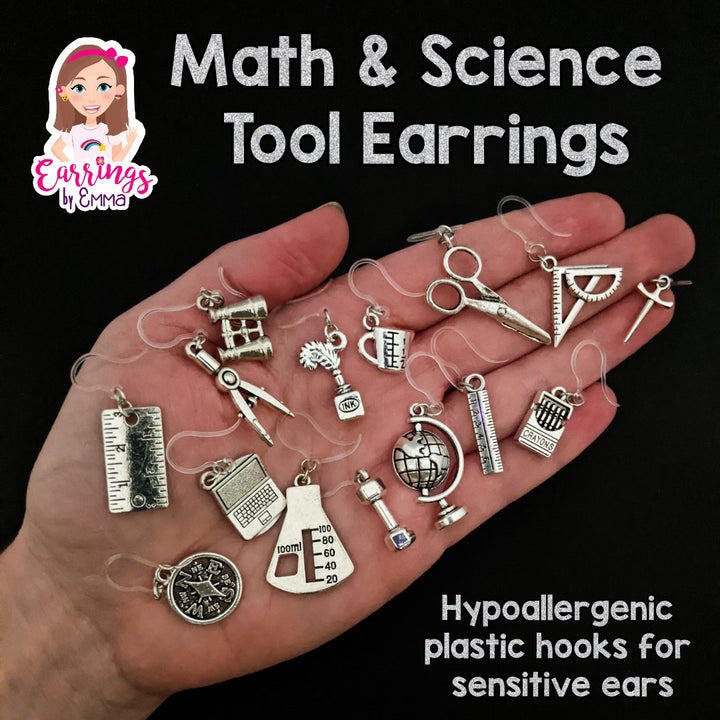 Ruler Dangles Hypoallergenic Earrings for Sensitive Ears Made with Plastic Posts