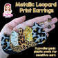 Double Layer Glitter Leopard Earrings (Teardrop Dangles)