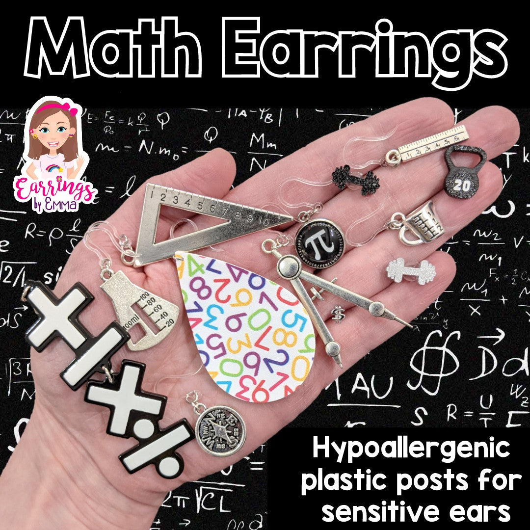 Various math earrings
