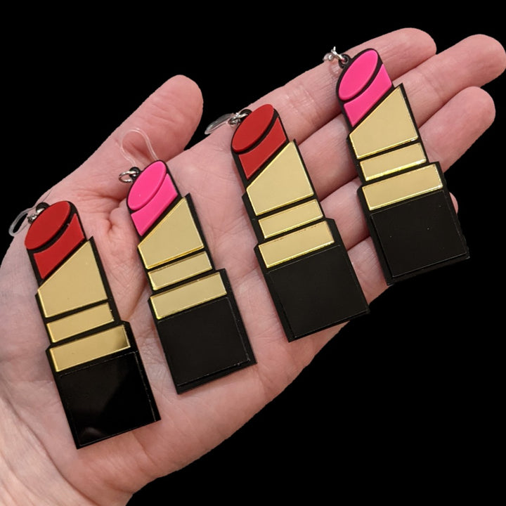 Exaggerated Lipstick Earrings (Dangles) - all colors
