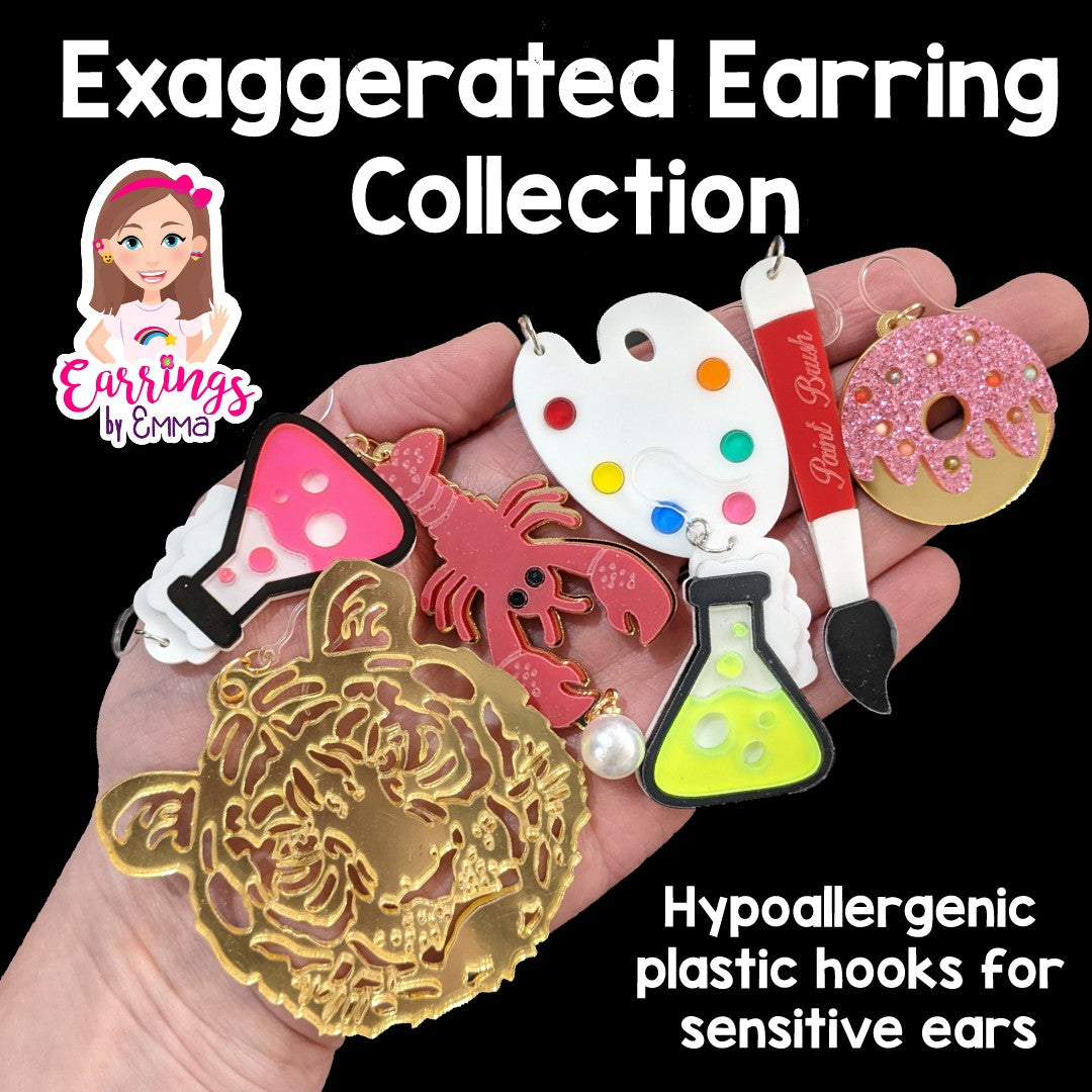 Exaggerated Donut Dangles Hypoallergenic Earrings for Sensitive Ears Made with Plastic Posts