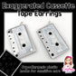 Exaggerated Cassette Tape Dangles Hypoallergenic Earrings for Sensitive Ears Made with Plastic Posts