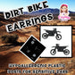 Dirt Bike Studs Hypoallergenic Earrings for Sensitive Ears Made with Plastic Posts