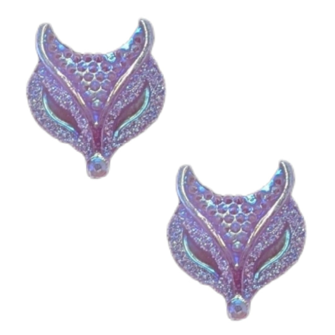 Colorful Fox Head Earrings (Studs)