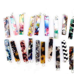 Celluloid Bar Earrings (Dangles) - all colors