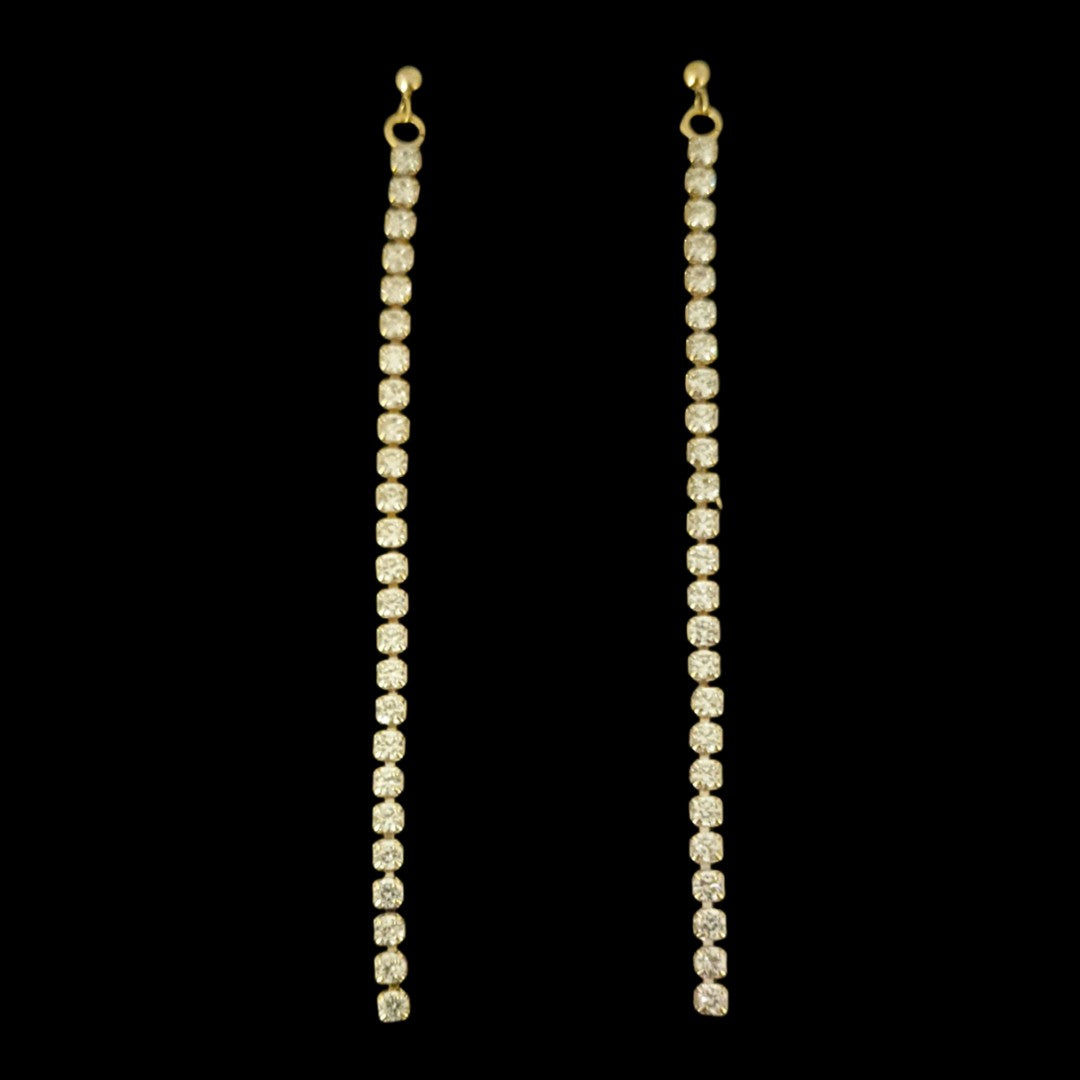 Faux Diamond Drip Earrings (Dangles) - gold