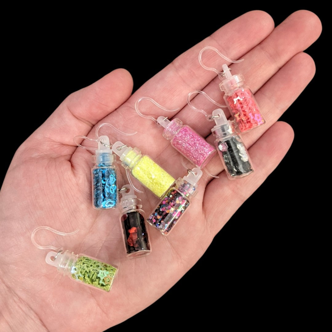 Glitter Bomb Earrings (Dangles) - size comparison hand