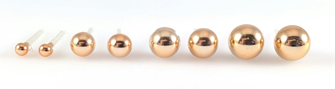 Metallic Pearl Earrings (Studs) - various sizes gold
