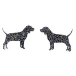 Beagle Dog Glitter Earrings (Studs) - black