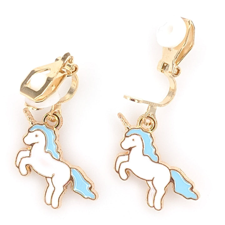 Unicorn Clip-on Earrings - blue