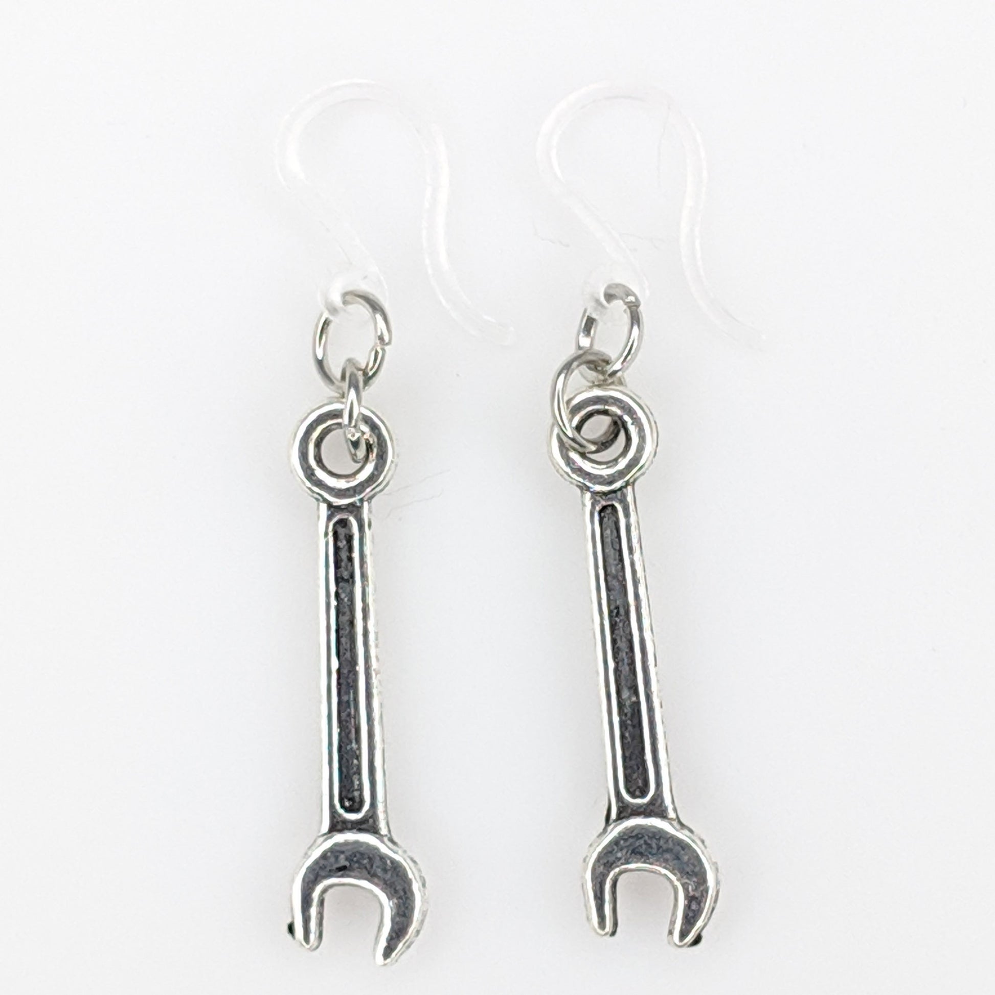 Wrench Earrings (Dangles) - silver
