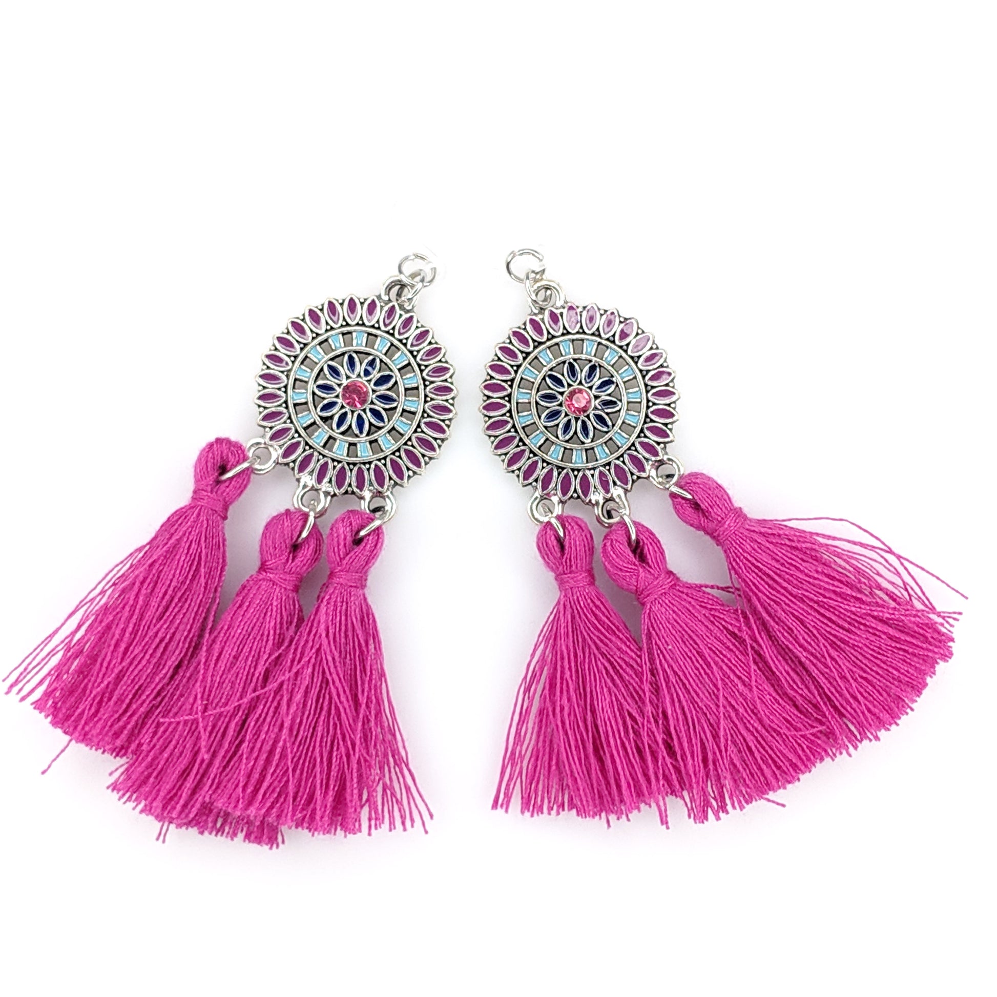 Bohemian Sun Tassels Earrings (Dangles) - pink