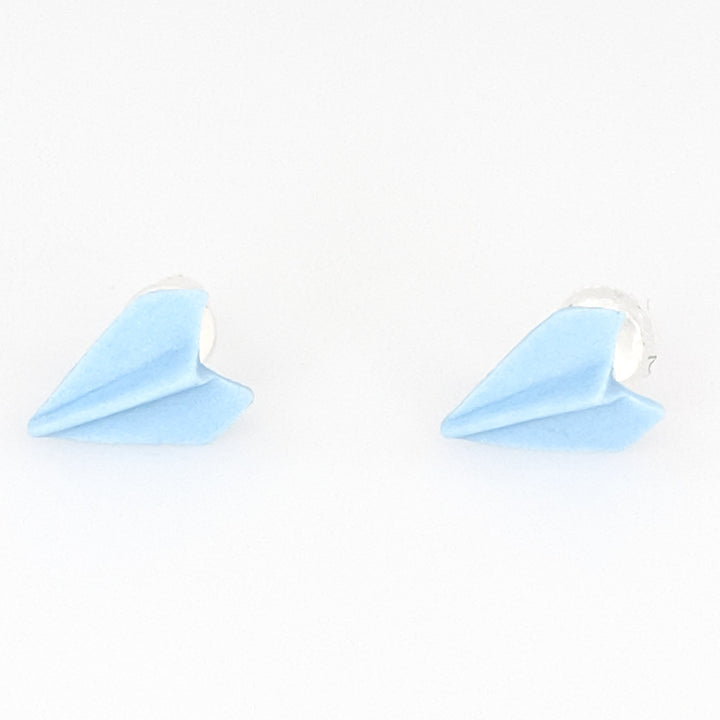 Paper Airplane Earrings (Studs) - blue