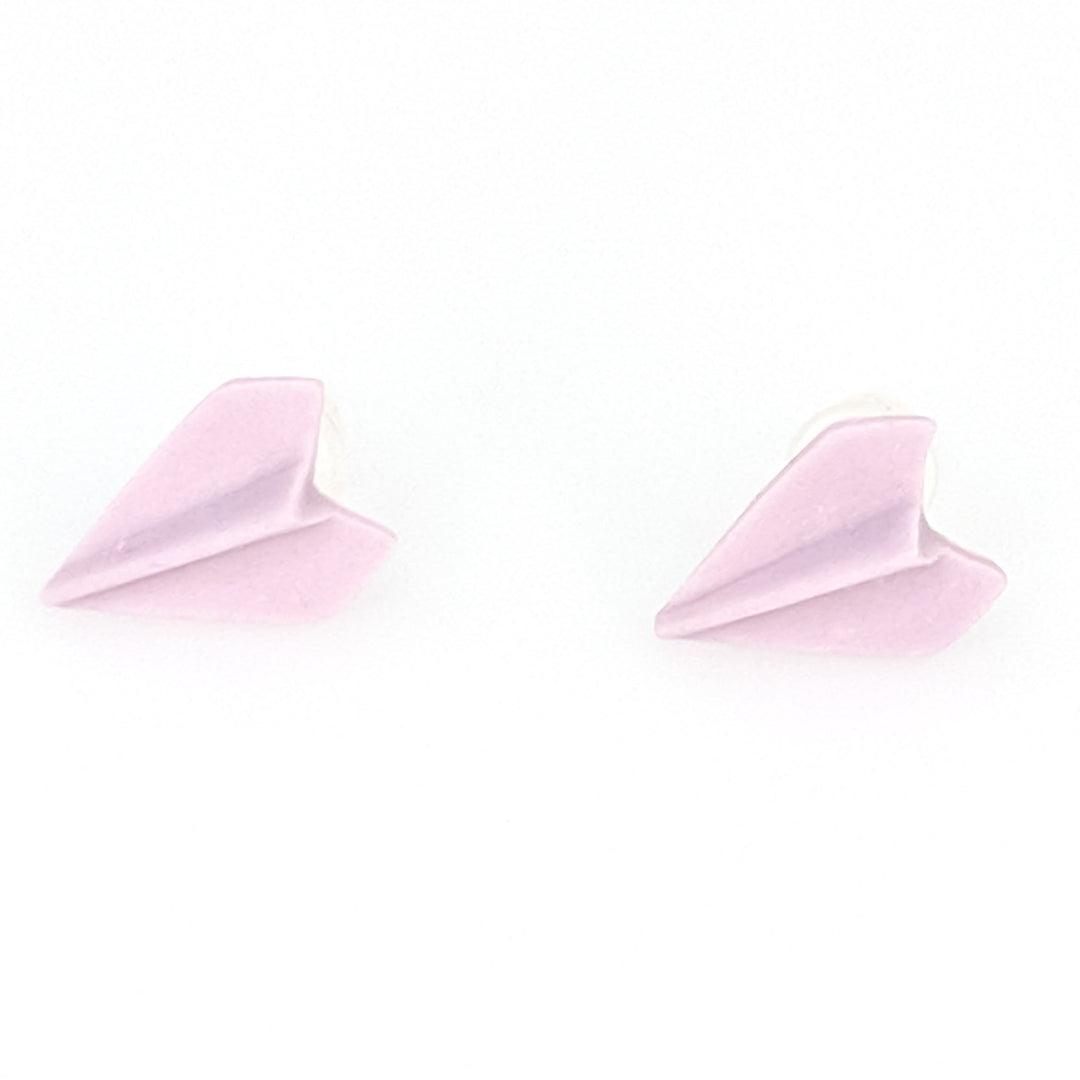 Paper Airplane Earrings (Studs) - purple
